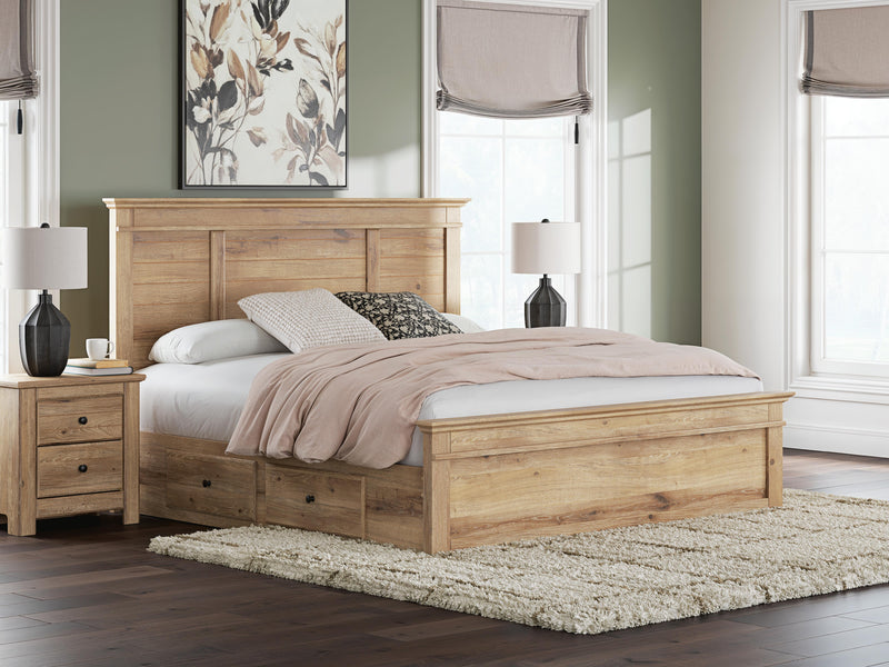 Makidern Tan King Panel Storage Bed - PCB1170B15