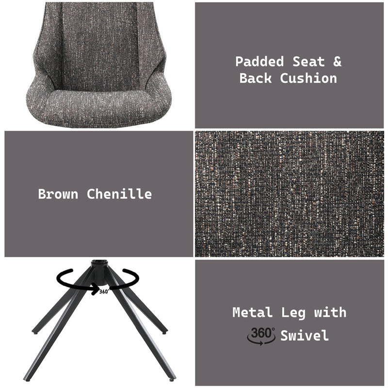 Malika Side Chair w/Swivel (Set-2) - DN03596