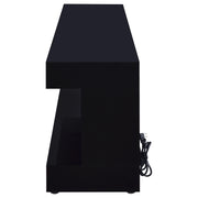 Mallory TV Stand Fireplace Console Bluetooth Speaker Black High Gloss - 701803