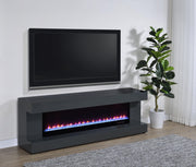 Mallory TV Stand Fireplace Console Bluetooth Speaker Grey High Gloss - 701823