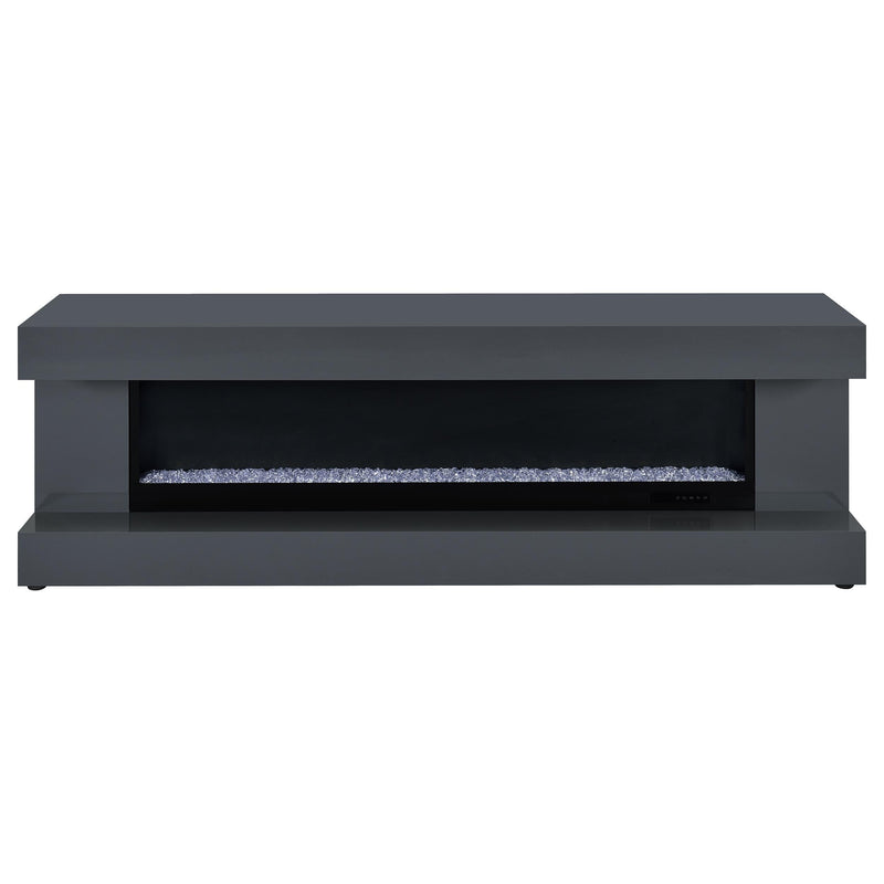 Mallory TV Stand Fireplace Console Bluetooth Speaker Grey High Gloss - 701823