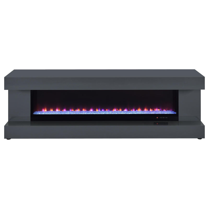 Mallory TV Stand Fireplace Console Bluetooth Speaker Grey High Gloss - 701823