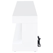 Mallory TV Stand Fireplace Console Bluetooth Speaker White High Gloss - 701813