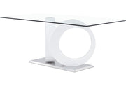 Malone White Glass Top Table & PU Chair Dining Set - DMV FurnitureDining Room Set