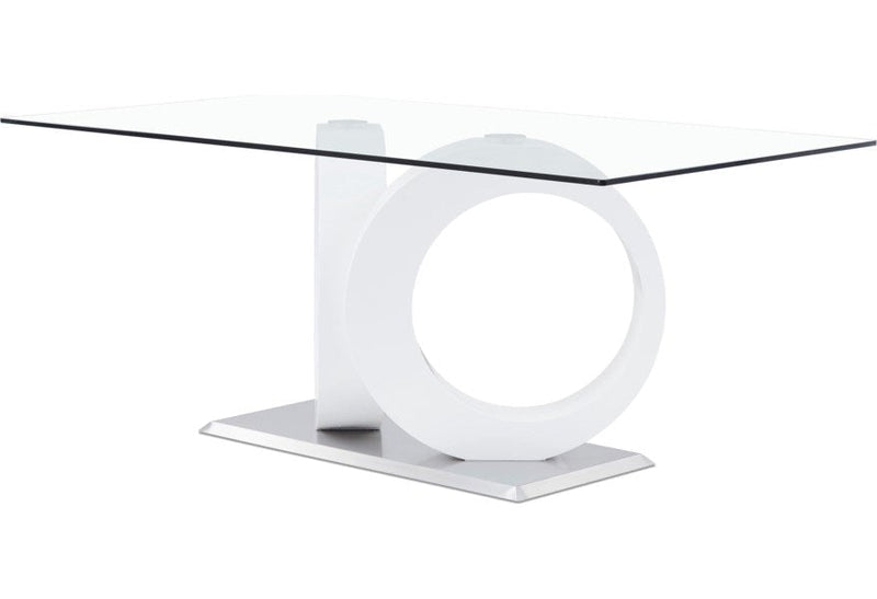 Malone White Glass Top Table & PU Chair Dining Set - DMV FurnitureDining Room Set