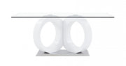 Malone White Glass Top Table & PU Chair Dining Set - DMV FurnitureDining Room Set
