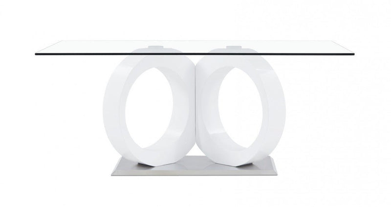 Malone White Glass Top Table & PU Chair Dining Set - DMV FurnitureDining Room Set
