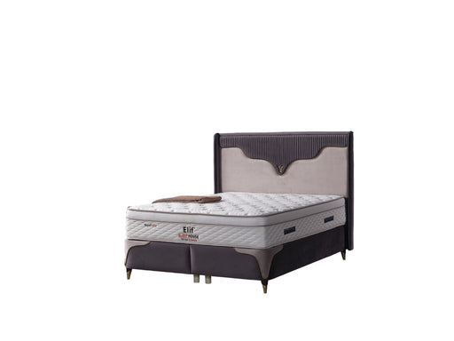 Manolya Storage Bed With Headboard Grey - Full in Grey - 110-MAN-BBFFUME-140-SB