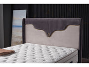 Manolya Storage Bed With Headboard Grey - Full in Grey - 110-MAN-BBFFUME-140-SB