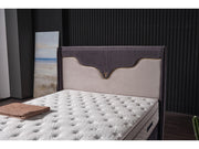 Manolya Storage Bed With Headboard Grey - King in Grey - 110-MAN-BBFFUME-200-SB