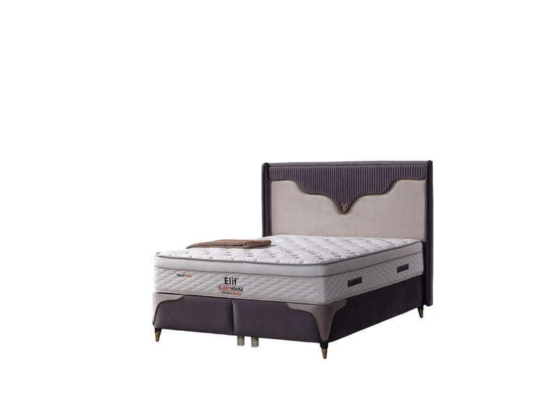 Manolya Storage Bed With Headboard Grey - Queen in Grey - 110-MAN-BBFFUME-150-SB