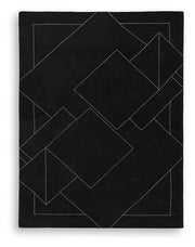Marav Black/White 7'8" x 10' Area Rug - R407531