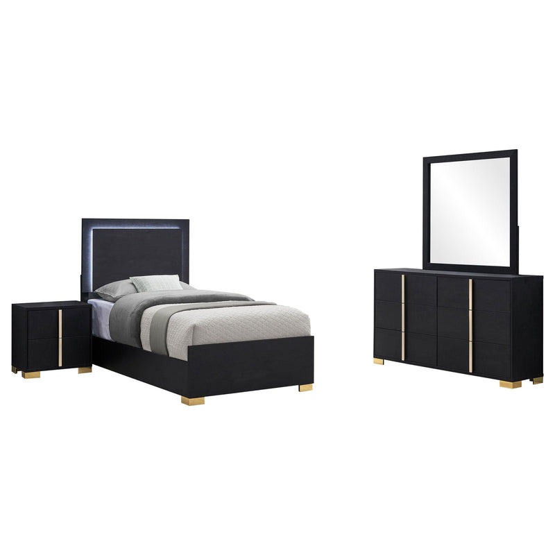 Marceline 4-piece Twin Bedroom Set Black - 222831T-S4