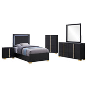 Marceline 5-piece Twin Bedroom Set Black - 222831T-S5