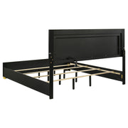 Marceline Wood Eastern King LED Panel Bed Black - 222831KE