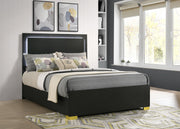 Marceline Wood Full LED Panel Bed Black - 222831F