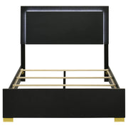 Marceline Wood Queen LED Panel Bed Black - 222831Q