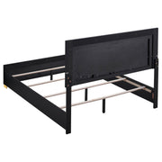 Marceline Wood Queen LED Panel Bed Black - 222831Q