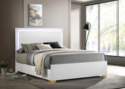 Marceline Wood Queen LED Panel Bed White - 222931Q