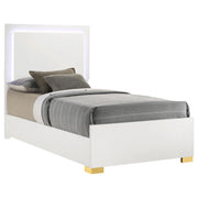 Marceline Wood Twin LED Panel Bed White - 222931T