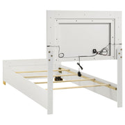 Marceline Wood Twin LED Panel Bed White - 222931T