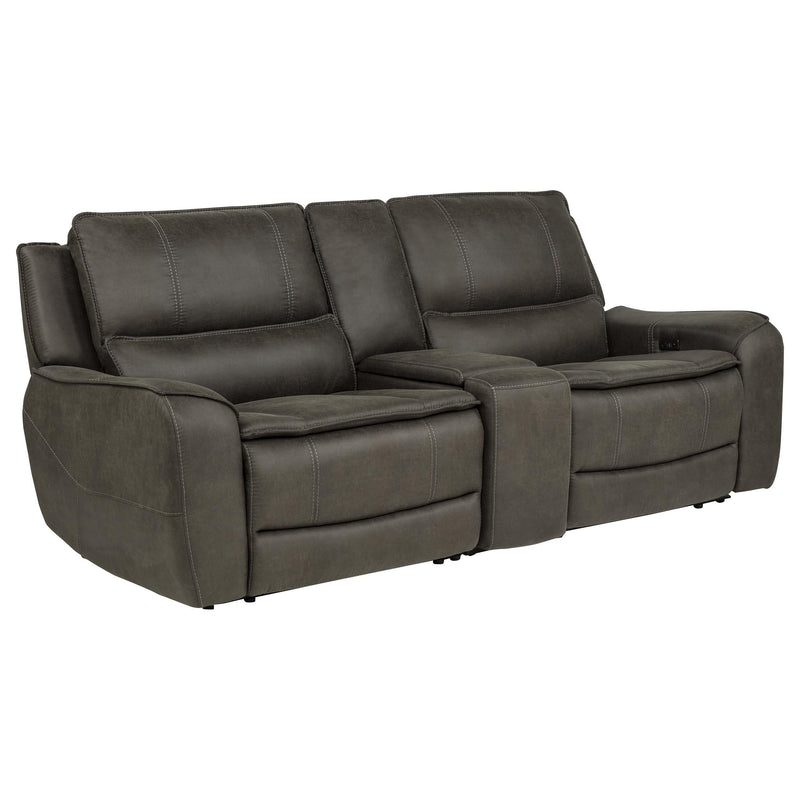 Marcell 3-Piece Power Reclining Loveseat with Charging Console Grey - 609698P