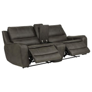 Marcell 3-Piece Power Reclining Loveseat with Charging Console Grey - 609698P
