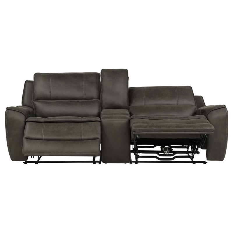 Marcell 3-Piece Power Reclining Loveseat with Charging Console Grey - 609698P