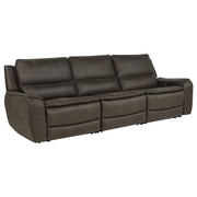 Marcell 3-Piece Transitional Power Reclining Sofa with USB Charging Grey - 609697P
