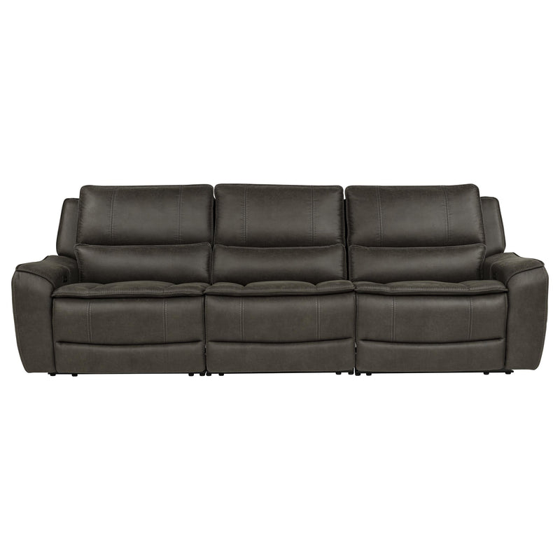 Marcell 3-Piece Transitional Power Reclining Sofa with USB Charging Grey - 609697P