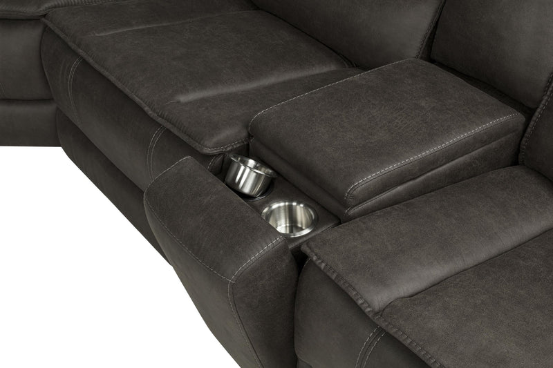 Marcell 5-Piece 3-Seat Power Home Theater Seating with Dual Consoles Grey - 609697PT
