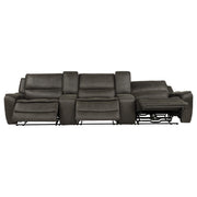 Marcell 5-Piece 3-Seat Power Home Theater Seating with Dual Consoles Grey - 609697PT