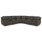 Marcell 7-Piece L-Shaped Power Reclining Sectional with Dual Consoles Grey - 609690P-SETA