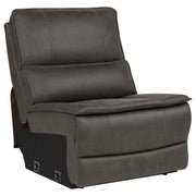 Marcell 7-Piece L-Shaped Power Reclining Sectional with Dual Consoles Grey - 609690P-SETA