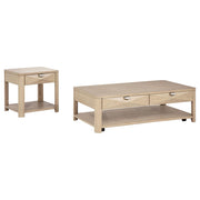 Marcelo 2-piece Coffee Table Set with Storage Light Elm - 736058-S2