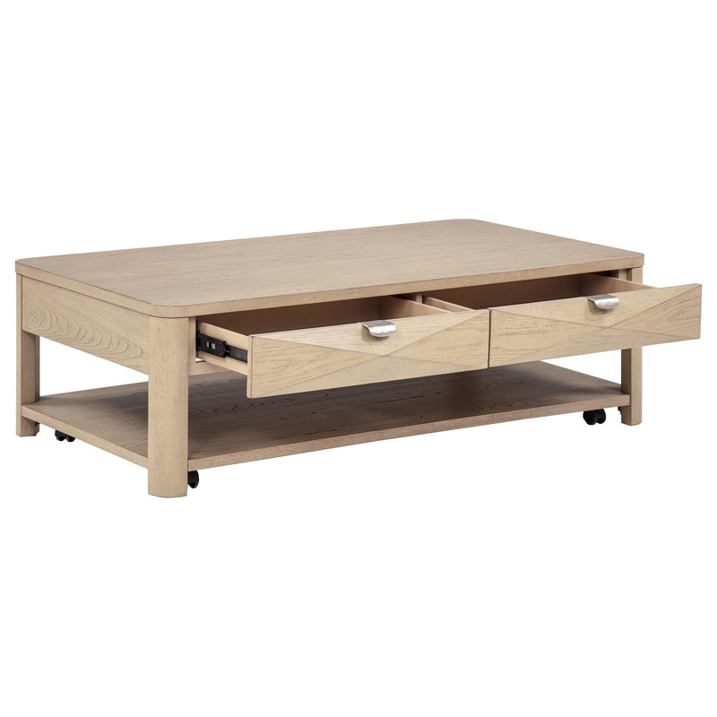 Marcelo 2-piece Coffee Table Set with Storage Light Elm - 736058-S2