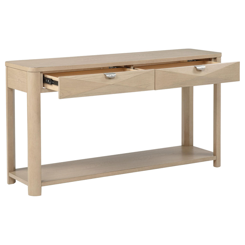 Marcelo Sofa Console Table with 2 Drawers and Shelf Light Elm - 736059