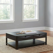Marcelo Wood Coffee Table with 2 Drawers and Shelf Coffee - 736068
