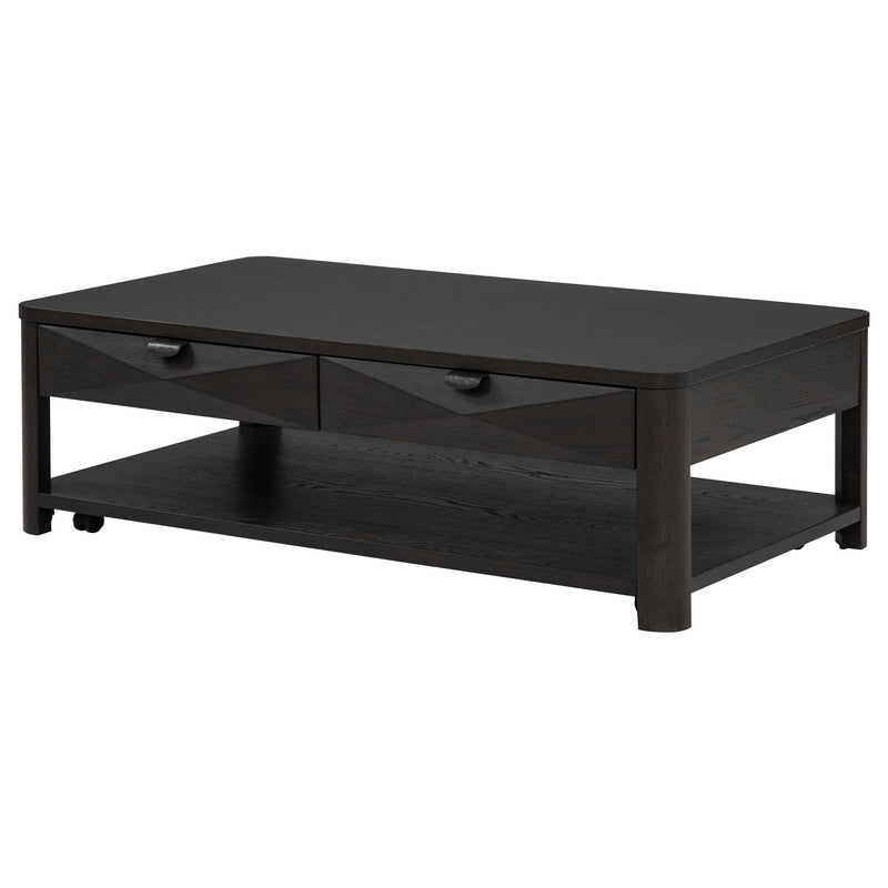 Marcelo Wood Coffee Table with 2 Drawers and Shelf Coffee - 736068