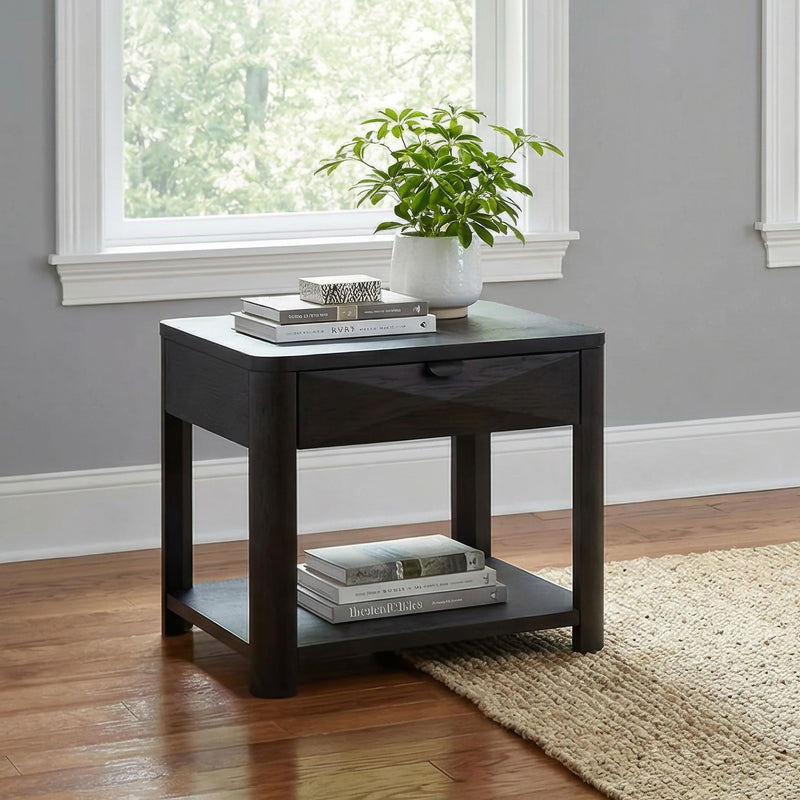 Marcelo Wood End Table with Drawer and Shelf Coffee - 736067