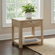 Marcelo Wood End Table with Drawer and Shelf Light Elm - 736057
