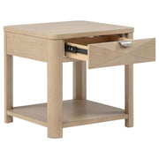 Marcelo Wood End Table with Drawer and Shelf Light Elm - 736057