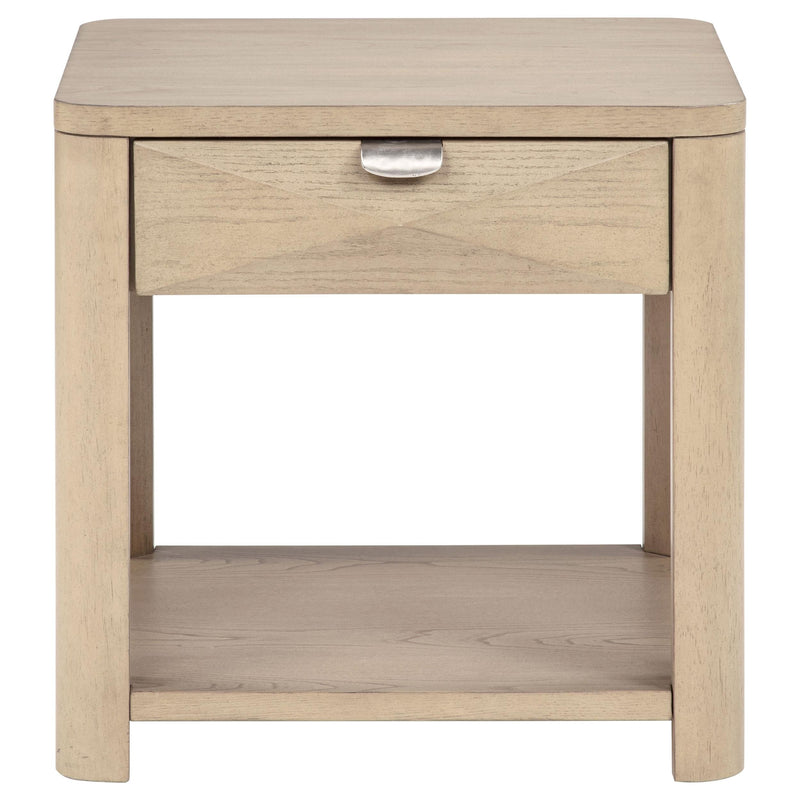 Marcelo Wood End Table with Drawer and Shelf Light Elm - 736057