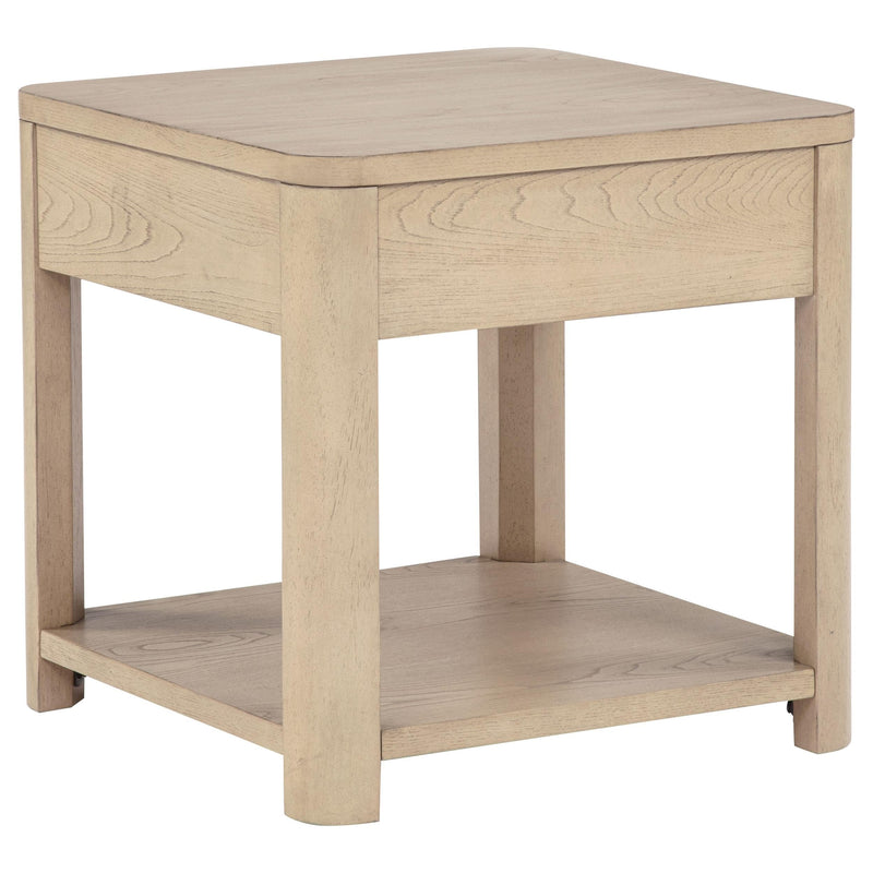 Marcelo Wood End Table with Drawer and Shelf Light Elm - 736057