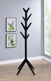 Margaret Solid Wood Coat Rack Clothing Hanger Black - 983272