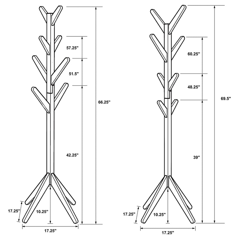Margaret Solid Wood Coat Rack Clothing Hanger Cappuccino - 983273