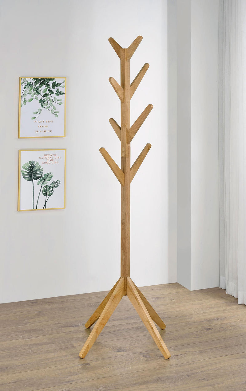 Margaret Solid Wood Coat Rack Clothing Hanger Natural Oak - 983271