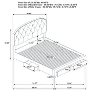 Marianna 4-drawer Upholstered Eastern King Storage Bed Cream - 316011KE