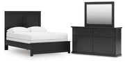 Maribel Black Full Panel Bed, Dresser and Mirror - B138B79