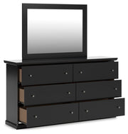 Maribel Black Full Panel Bed, Dresser and Mirror - B138B79